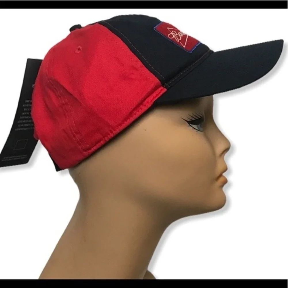 90s Budweiser Trucker Cap embroidered adjustable blue Red Logo embroidered - Picture 10 of 13